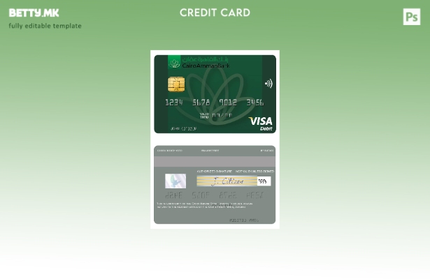 Модерен стил Шаблон за виза за дебитна картичка Јордан Каиро Аман банка